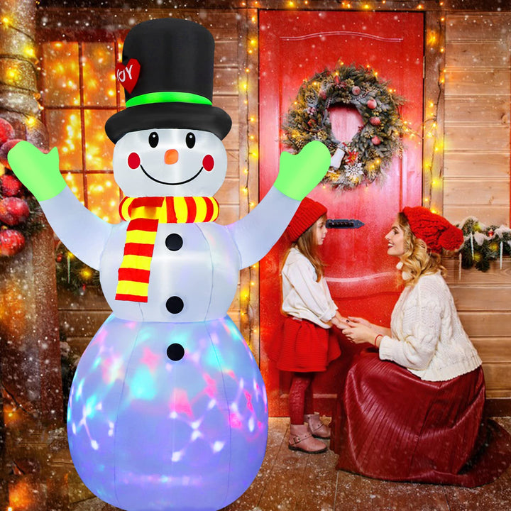 7 FT Inflatable Snowman with Rotating LED
