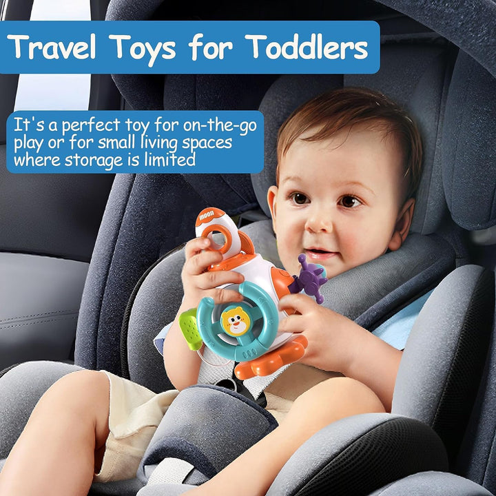 Montessori Sensory Toys for Toddlers 1-3 - Travel Activities Busy Board Cube