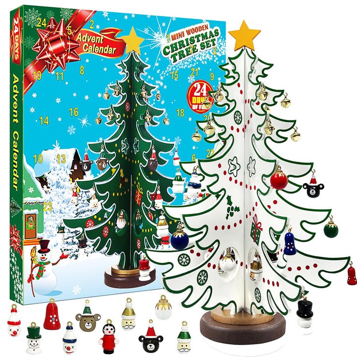 Kids' 24-Day Xmas Countdown Tree with Ornaments