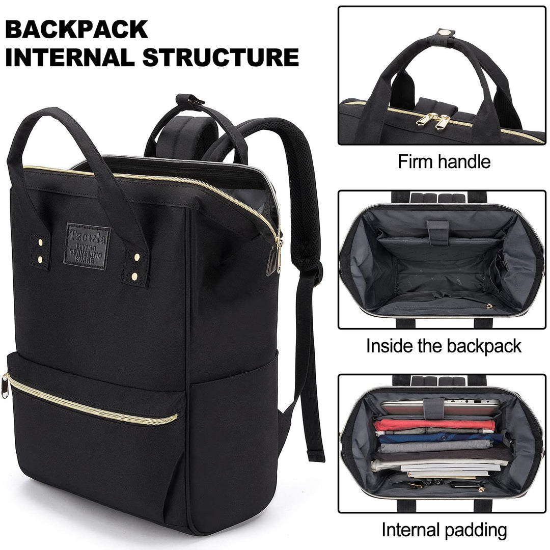 Lightweight Black Mini Backpack for School