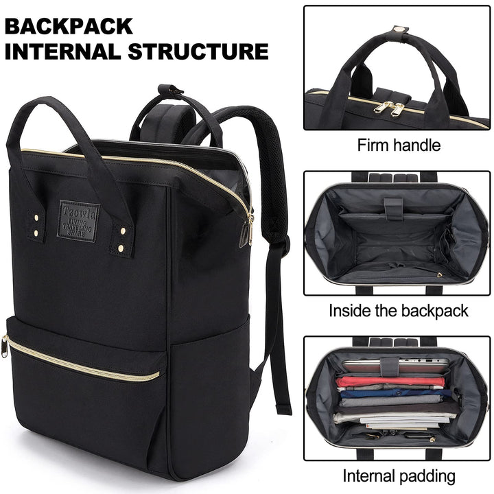 Lightweight Black Mini Backpack for School
