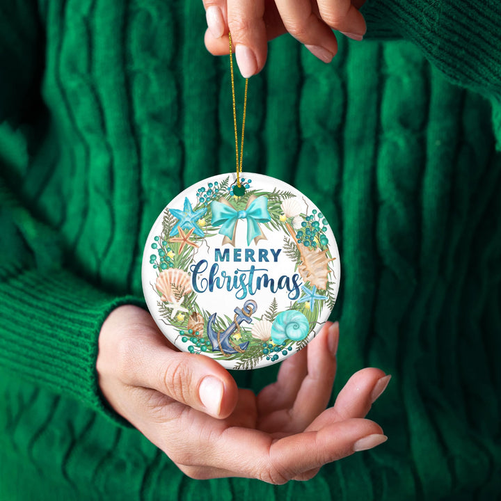 Ceramic Beach-Themed Christmas Ornaments