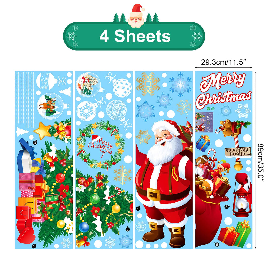 Large Reusable Xmas Window Clings