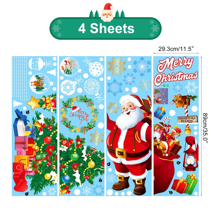 Large Reusable Xmas Window Clings