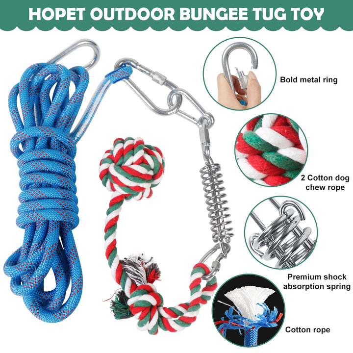 Dog Outdoor Bungee Solo Hanging Toy, Tether Tug of War Dog Toys for Pitbull & Small Large Aggressive Chewers Dogs to Exercise