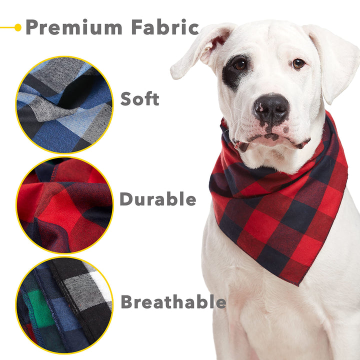 Odi Style Dog Bandana 4 Pack - Dog Bandanas Boy, Girl, Premium Durable Soft Lightweight Fabric,
