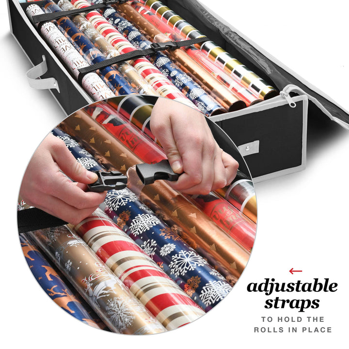 Christmas Gift Wrap Organizer with Pockets