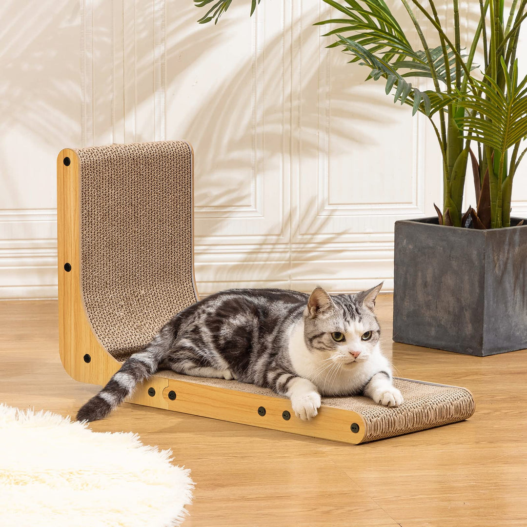 L Shape Cat Scratcher, Poils bebe Cat Scratchers for Indoor Cats, Protecting Furniture Cat Scratch Pad