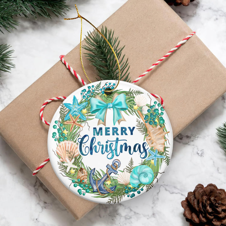 Ceramic Beach-Themed Christmas Ornaments