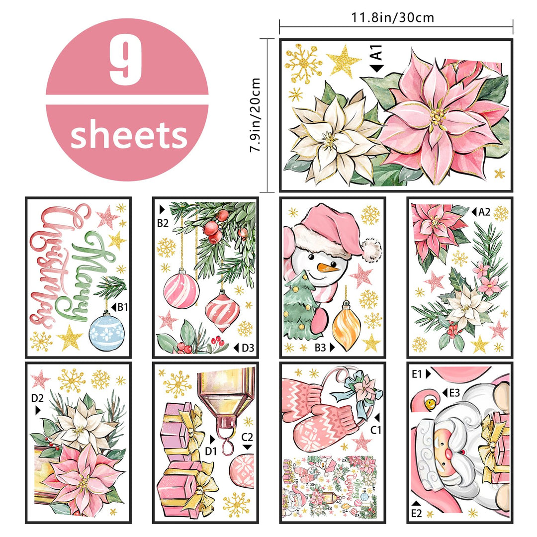 187 PCS Christmas Window Clings