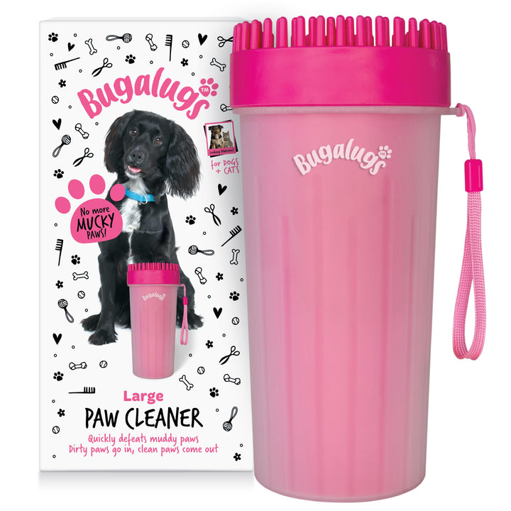 BUGALUGS Dog Paw Cleaner Paw Washers For Dogs. A Portable Dog Shower Paw Cleaner For Dogs & Cats. Dog Foot Washer is an Essential Dog Paw Washer Dog Walking Accessories (Large)