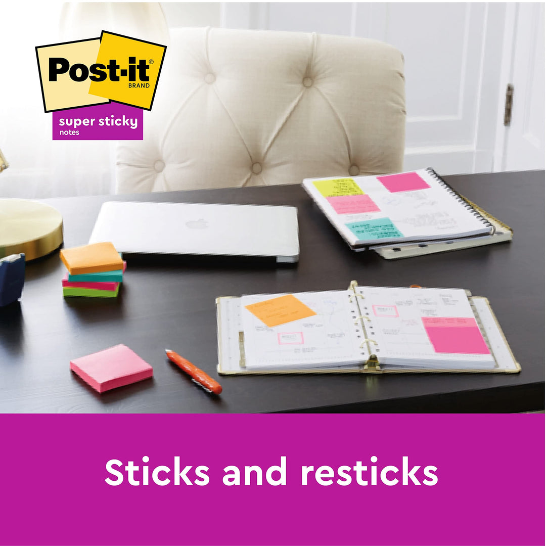 Super Sticky Notes - 24 Pads, 90 Sheets Each, Assorted Colors