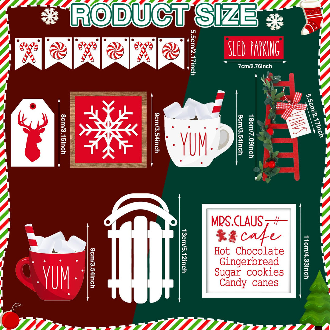 15 Pcs Christmas Tiered Tray Decor