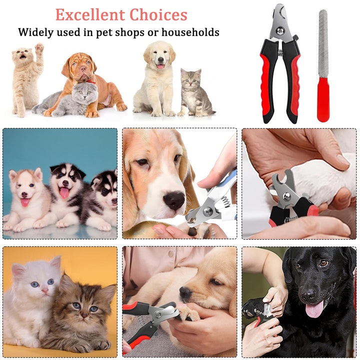 KISUOMAOYI Dog & Cat Pets Nail Clippers and Trimmers,Professional Pet Nail Clipper with Safety Guard to Avoid Over-Cutting,Dog Claw Clippers Suitable for Dog,Cats,Rabbits and Guinea Pigs(Black&Red)