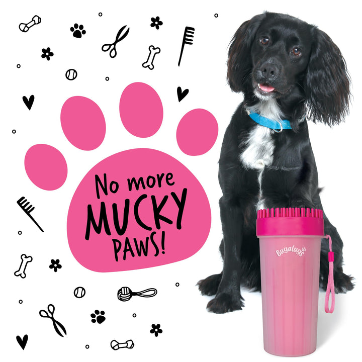 BUGALUGS Dog Paw Cleaner Paw Washers For Dogs. A Portable Dog Shower Paw Cleaner For Dogs & Cats. Dog Foot Washer is an Essential Dog Paw Washer Dog Walking Accessories (Large)