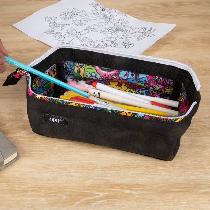 Lenny Large Capacity Pencil Case (Black)
