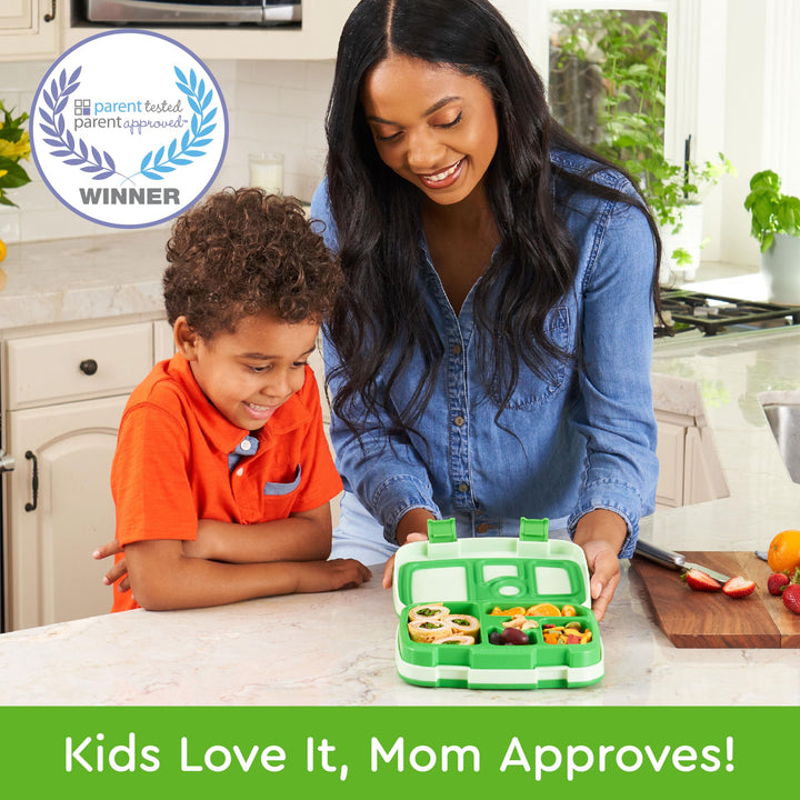 Bentgo Kids Lunchbox - 5 Compartment, Leak-Proof, Green