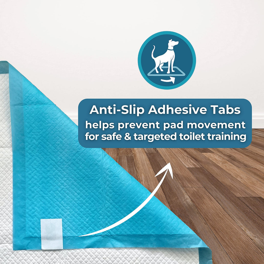 Boom! PetCellence Puppy Pads 40 Pack - 60 x 90cm Extra Large Dog Training Pads with Anti-Slip Tabs