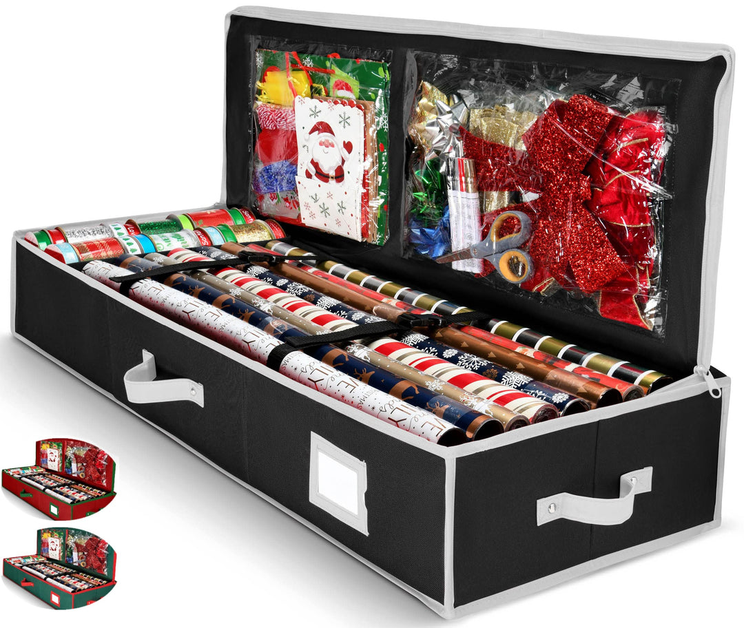 Christmas Gift Wrap Organizer with Pockets