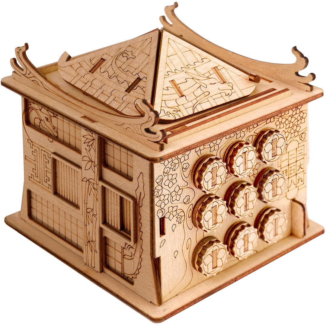 ESC WELT House of Dragon Puzzles Box - 3D Escape Game Money Box - Brain Teaser Puzzles for Adults & Teens - Wooden Escape Room Game - Mind Puzzle Games with Hidden Compartment - Family Games Puzzle