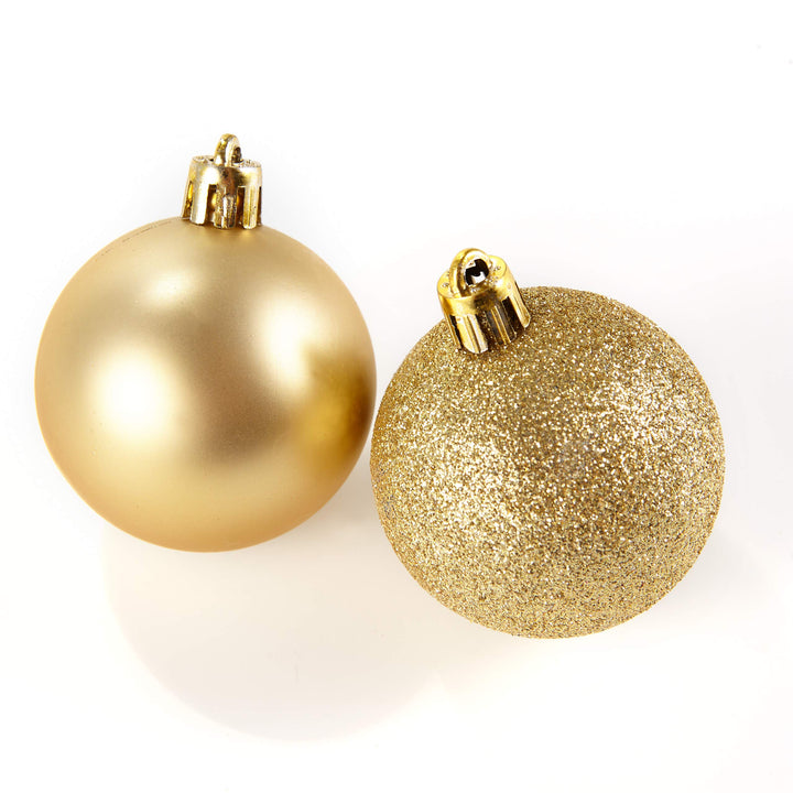 Set of 30 Red & Gold Shatterproof Christmas Tree Balls