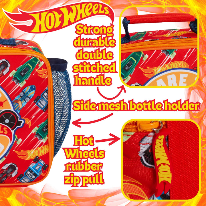 Kids Cars Insulated Lunch Bag with Drink Holder