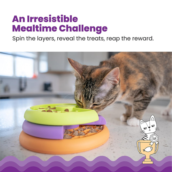 Catstages Kitty Lickin' Layers Multilayered Cat Fun Feeder Cat Treat Puzzle