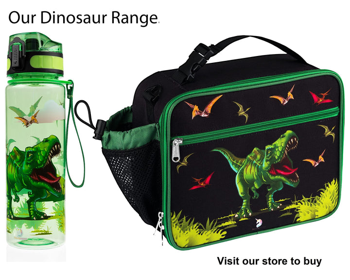 HeavenlyUnicorns Kids Dinosaur Water Bottle, 500ml BPA Free Tritan, LEAKPROOF, SHATTERPROOF Reusable Drinking Bottle, Recyclable Plastic - Ideal For School Nursery Sports Picnic