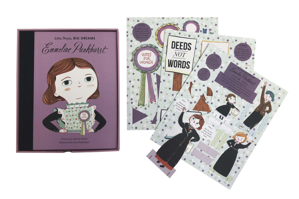 Little People, BIG DREAMS: Emmeline Pankhurst Book and Paper Doll Gift Edition by Little People Big Dreams Books - Learning Bugs UK