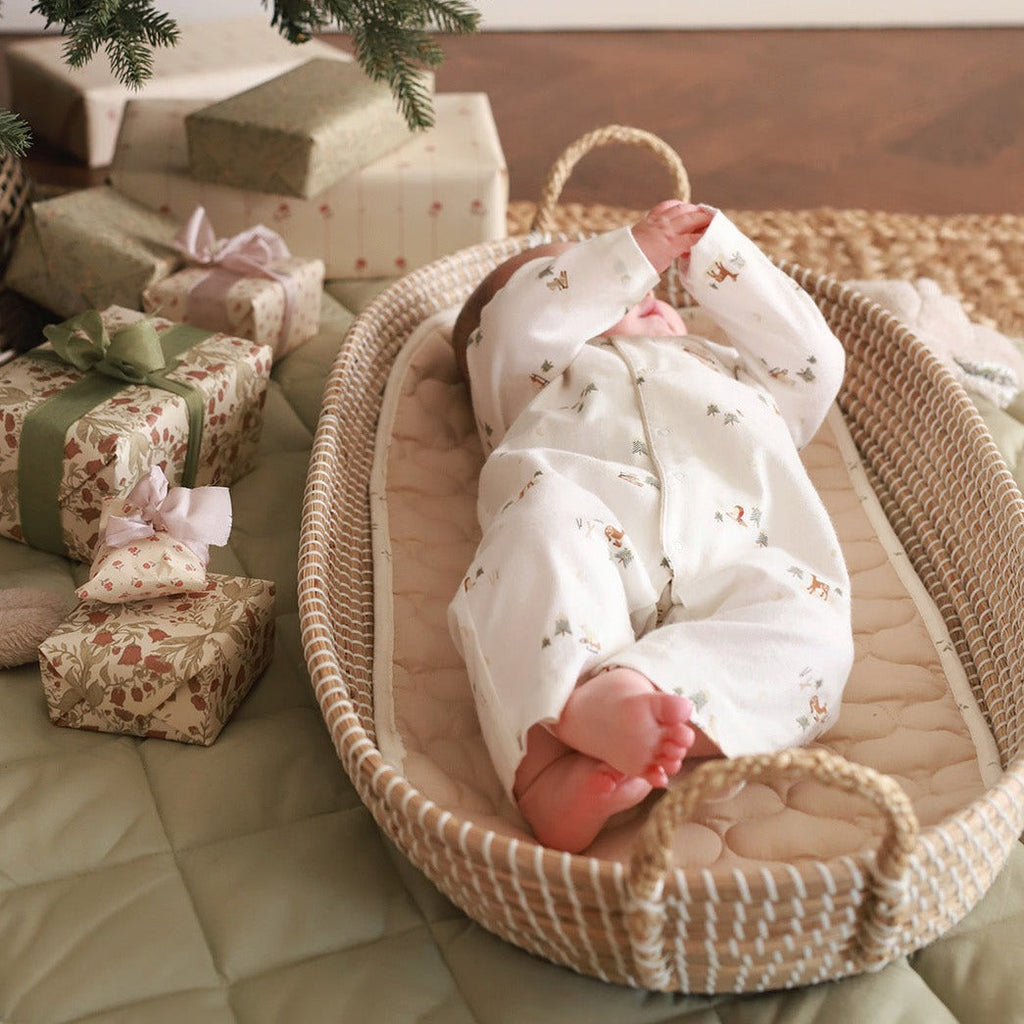 Christmas Baby Flannel Sleepsuit - Winter Ski
