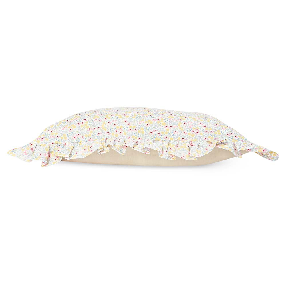 Rectangle Linen Frill Cushion - Wildflower Garden