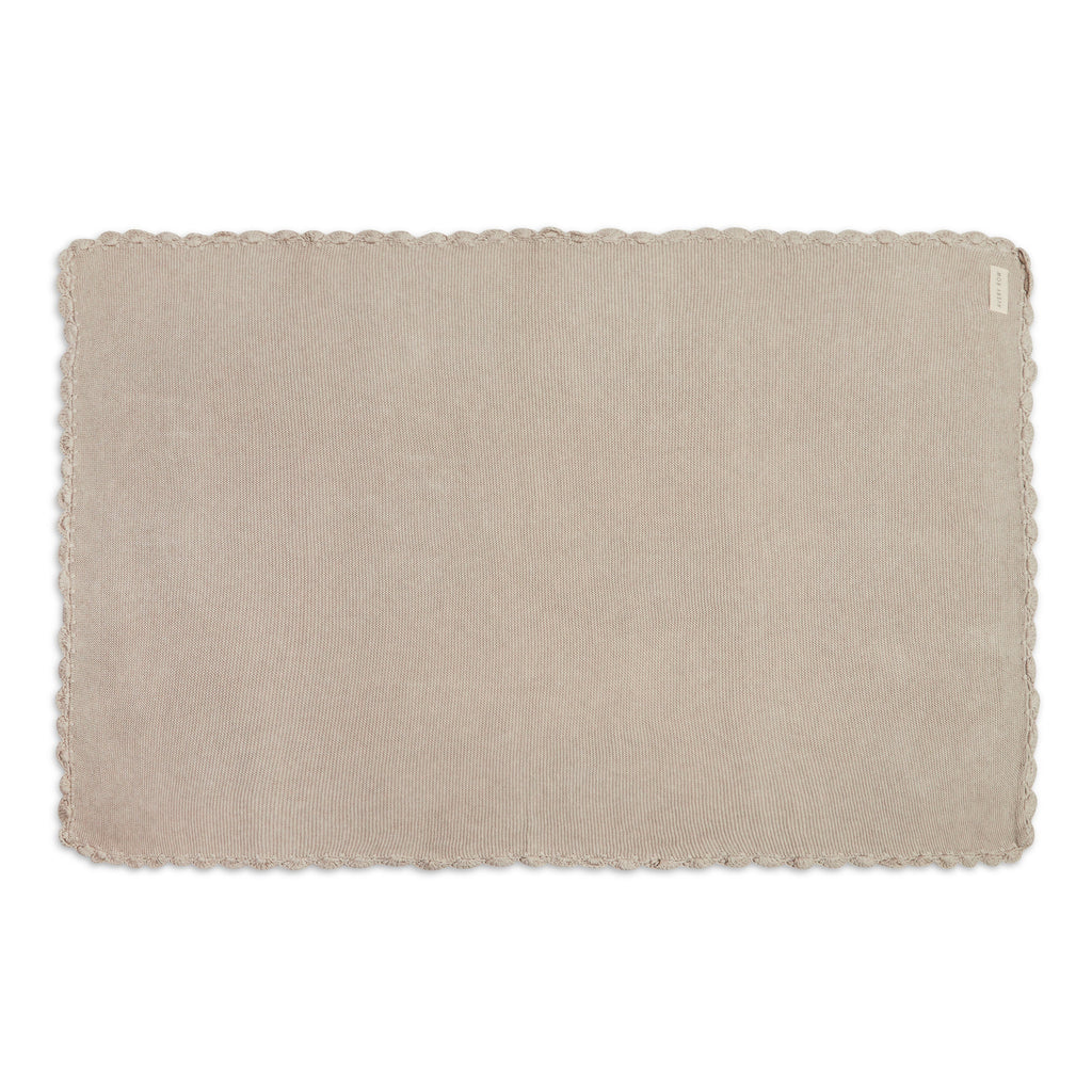Scallop Knit Blanket - Stone
