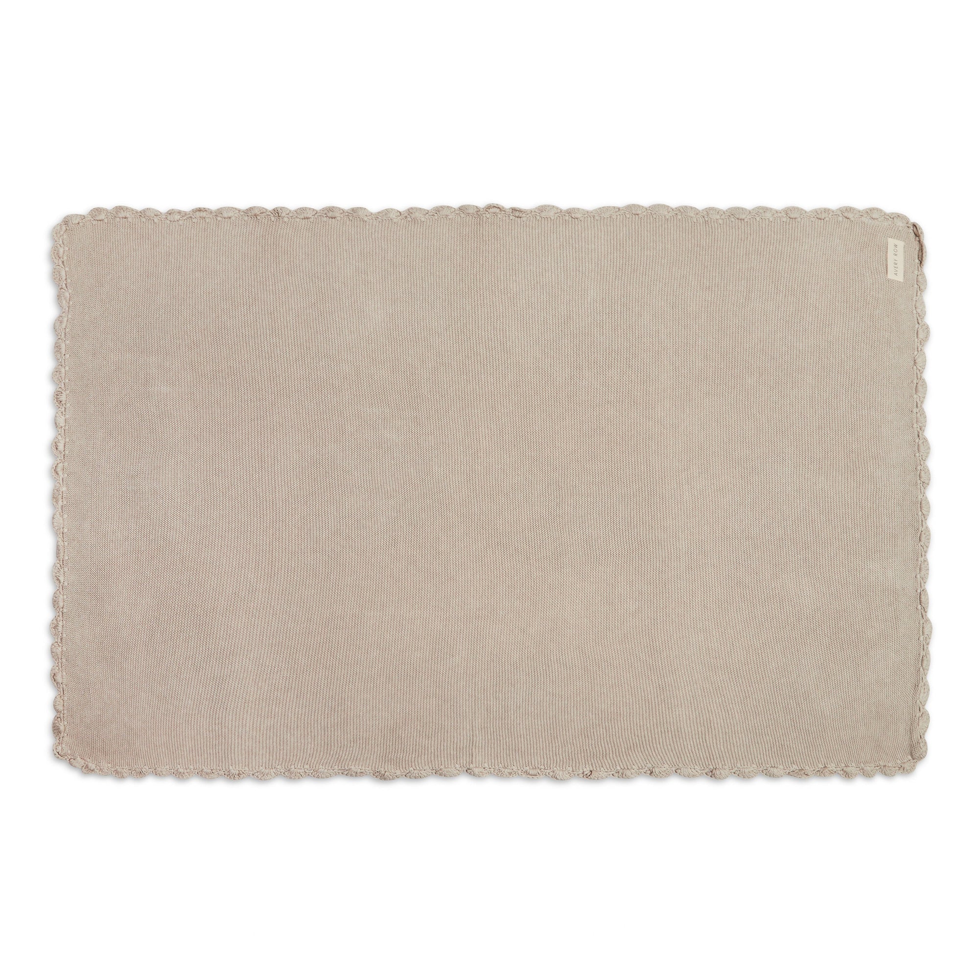 Scallop Knit Blanket - Stone