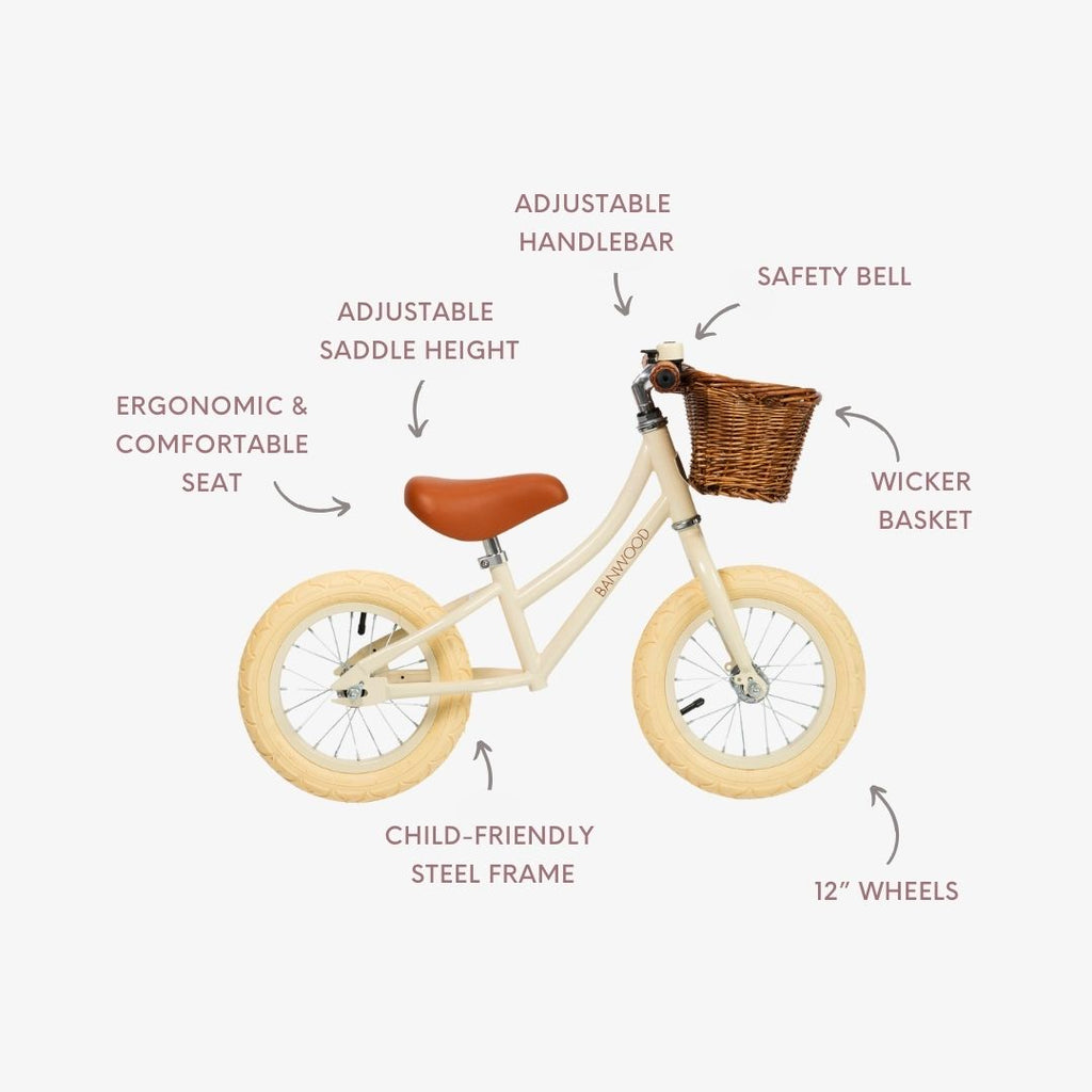 Banwood Balance Bike – Kids First Bike 12” (Cream)