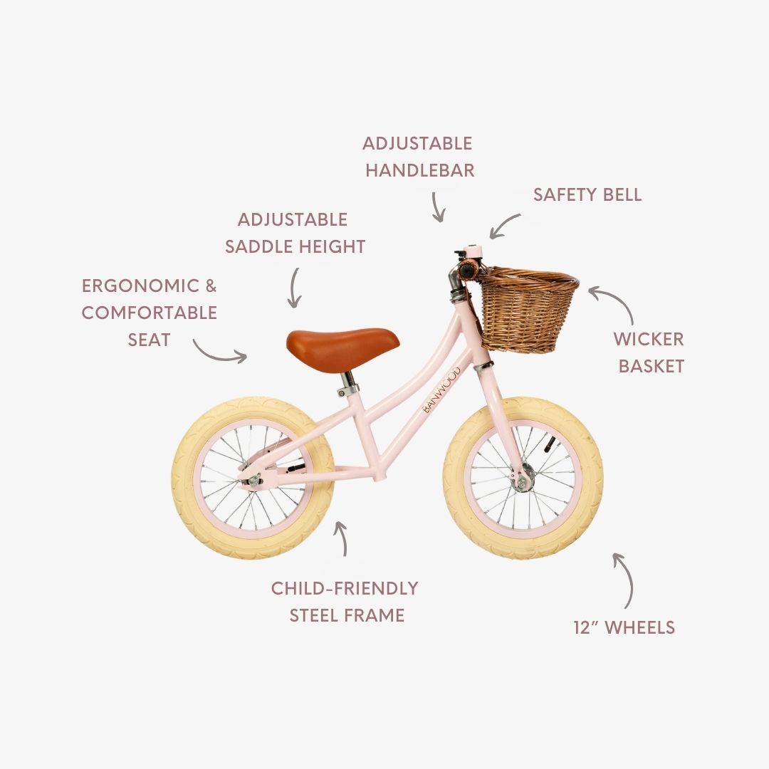 Banwood Balance Bike – Kids First Bike 12” (Pink)