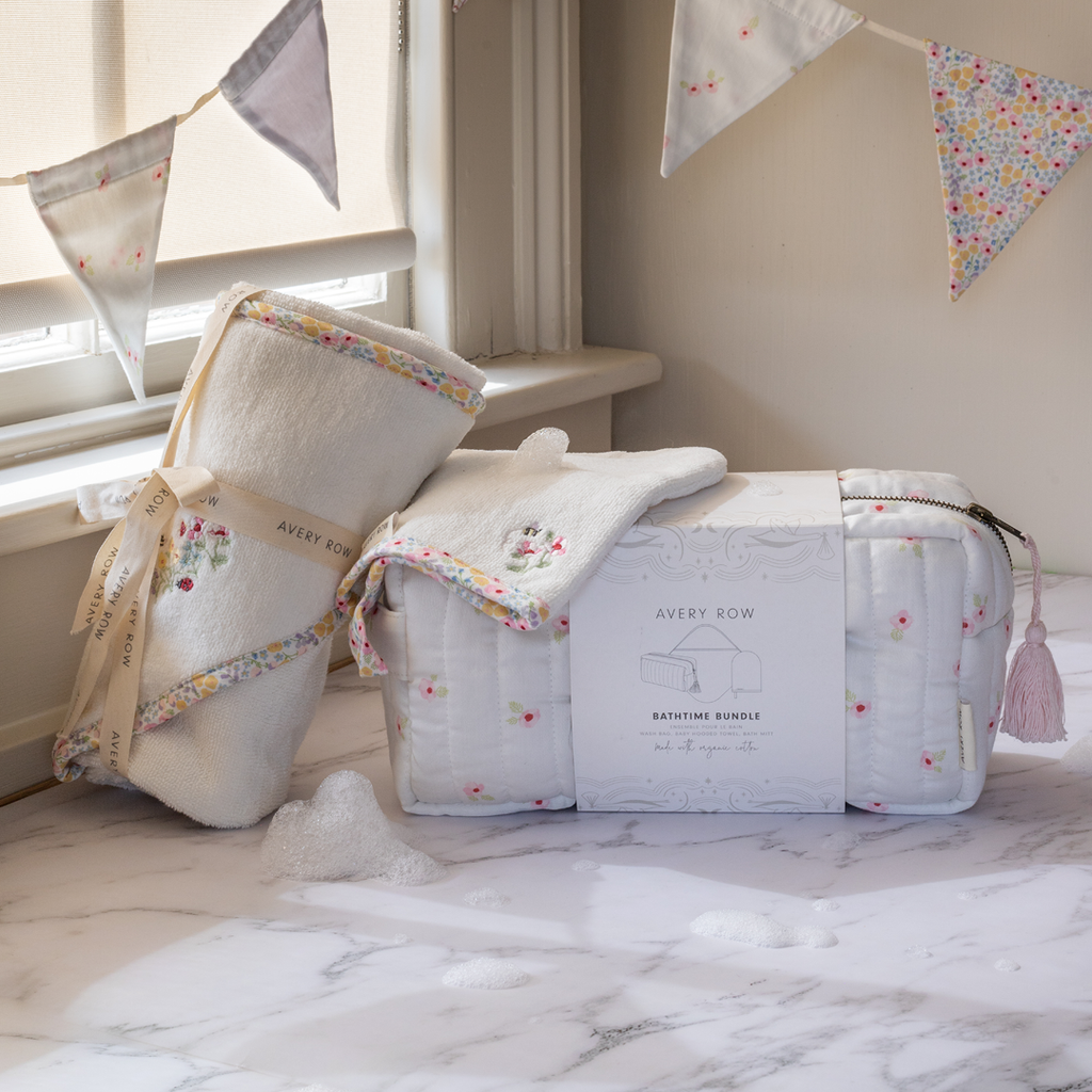 Bathtime Bundle New Baby Gift Set - Wildflower Garden