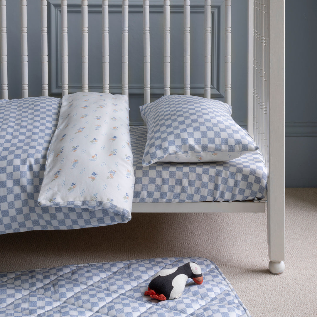 Organic Cotton Cotbed Bedding Set - Waves