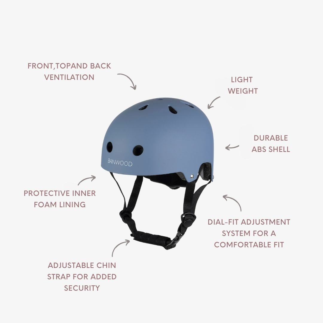 Banwood Classic – Kids Bike & Scooter Helmet (Matte Blue)