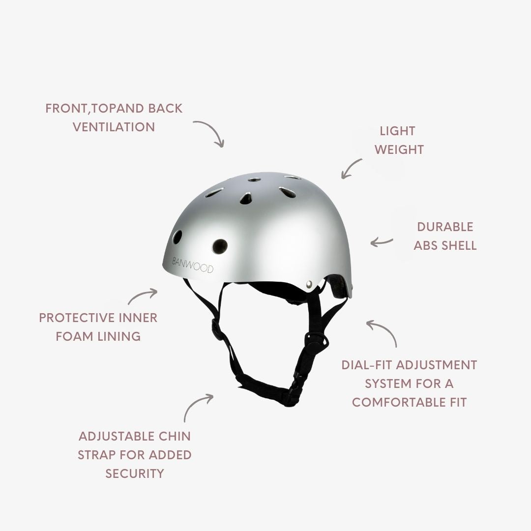 Banwood Classic – Kids Bike & Scooter Helmet (Chrome)