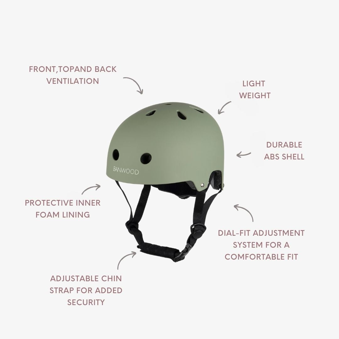 Banwood Classic – Kids Bike & Scooter Helmet (Matte Forest)