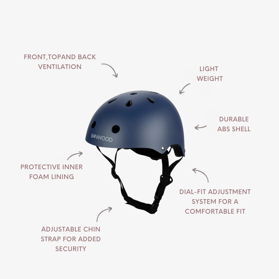 Banwood Classic – Kids Bike & Scooter Helmet (Matte Navy)