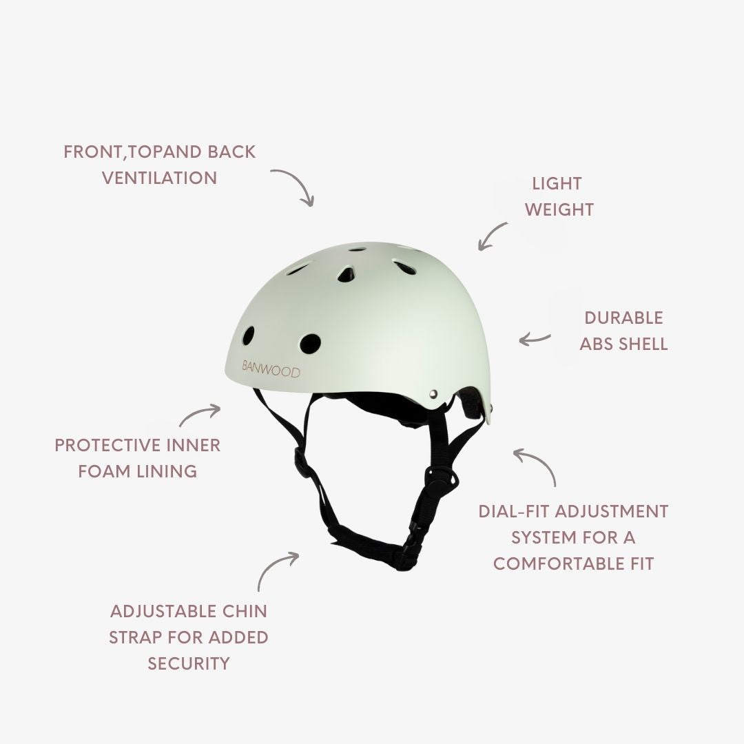 Banwood Classic – Kids Bike & Scooter Helmet (Pale Mint)