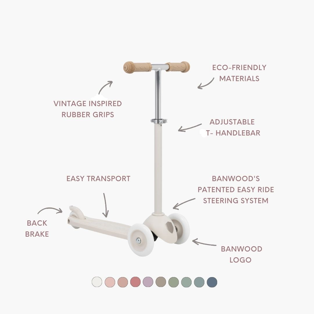 Banwood Eco Scooter Kids 3-Wheel Scooter (Ivory)