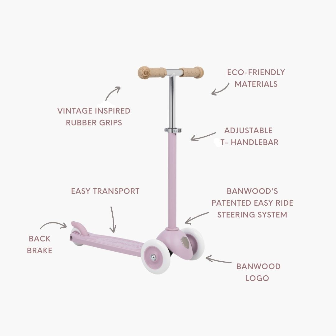 Banwood Eco Scooter Kids 3-Wheel Scooter (Lavender)