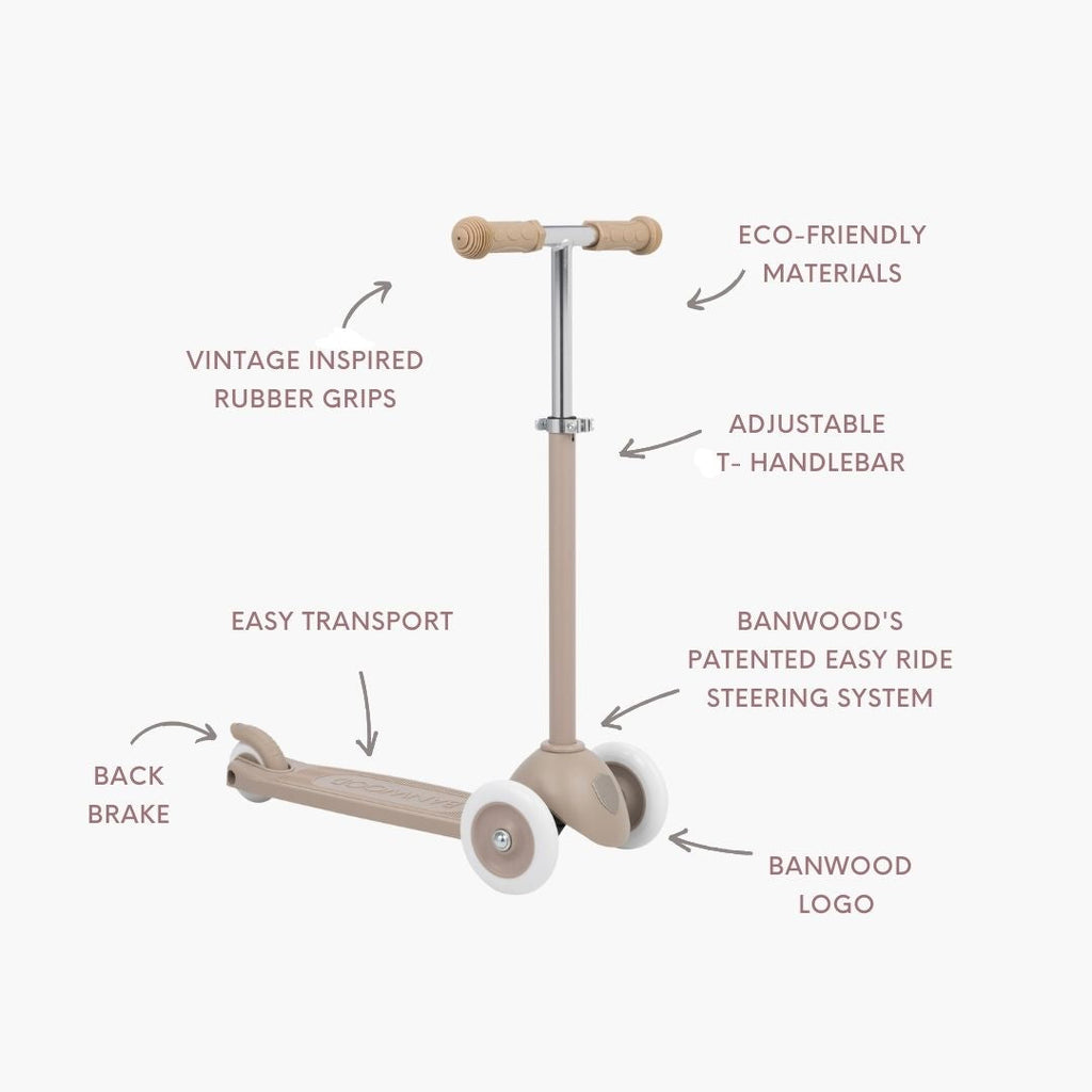 Banwood Eco Scooter Kids 3-Wheel Scooter (Sand)