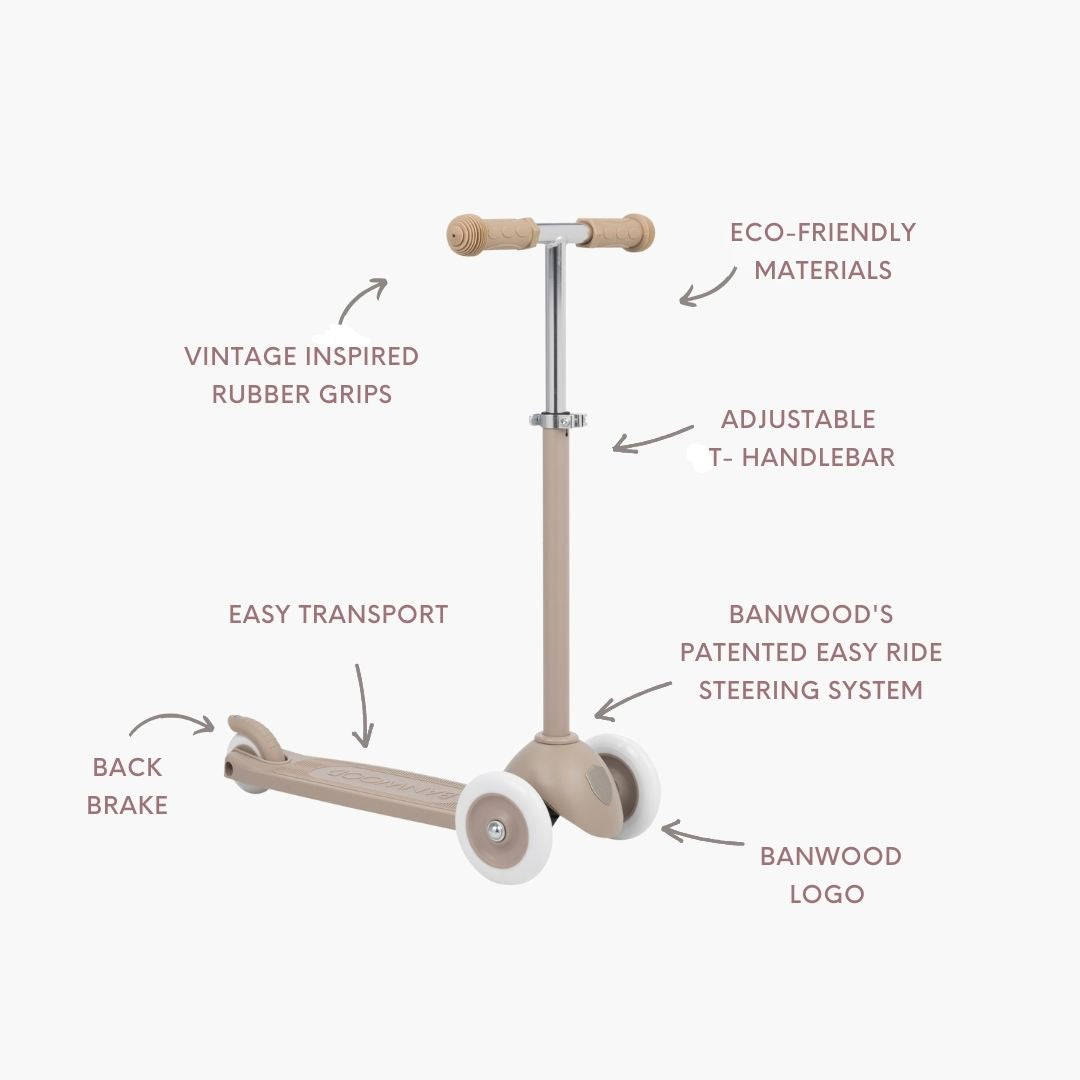 Banwood Eco Scooter Kids 3-Wheel Scooter (Sand)