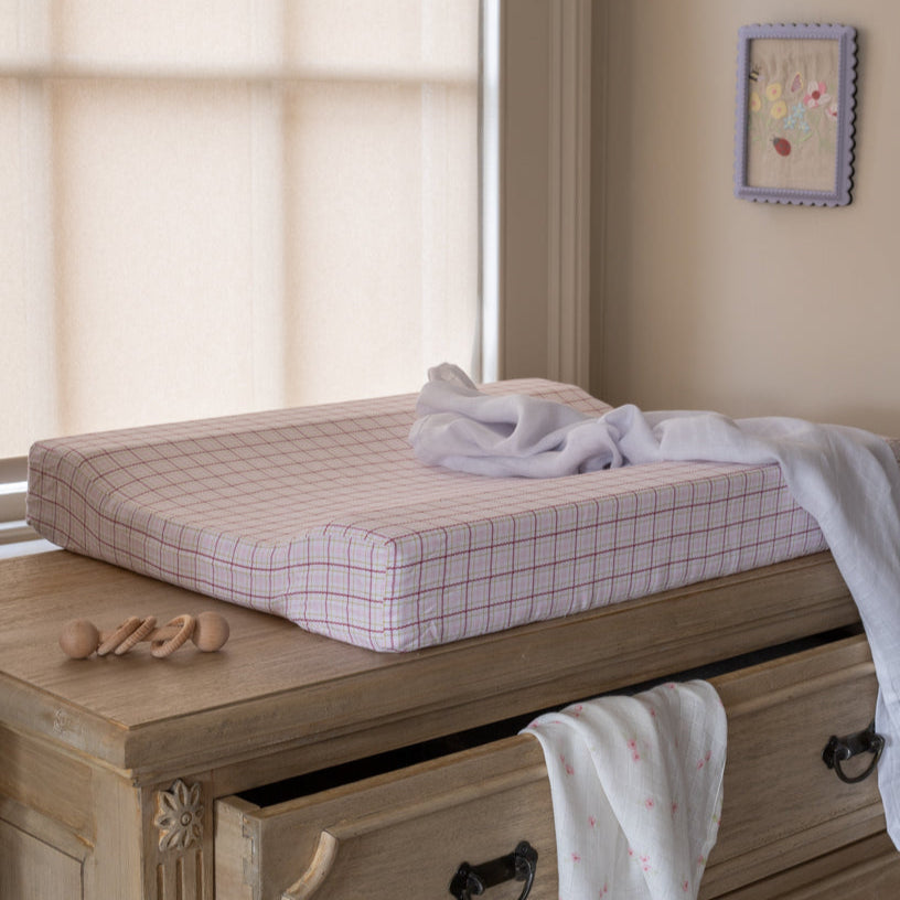 Baby Changing Mat - Pink Check
