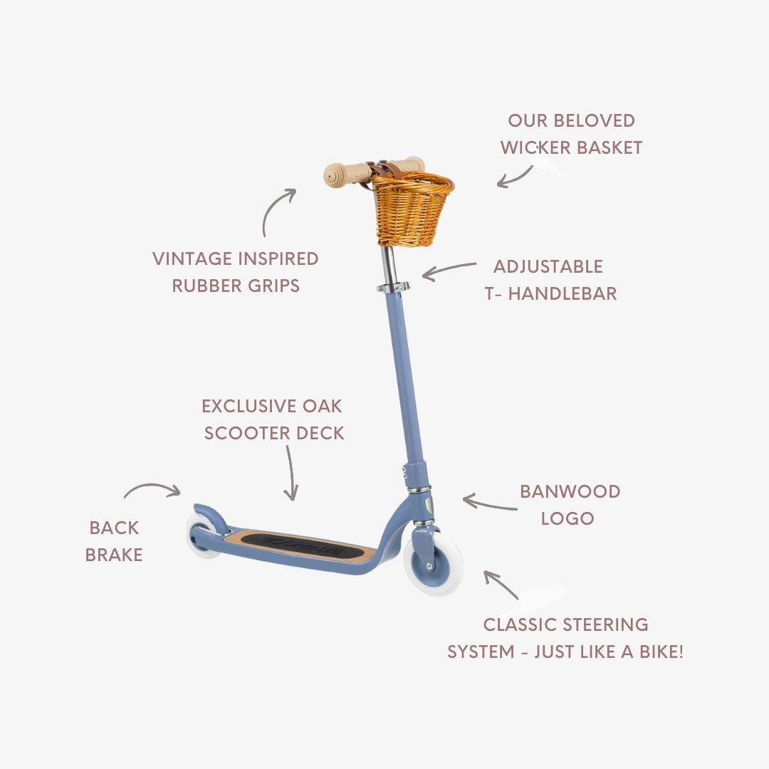 Banwood Maxi Scooter – Kids Two-Wheel Scooter (Blue)
