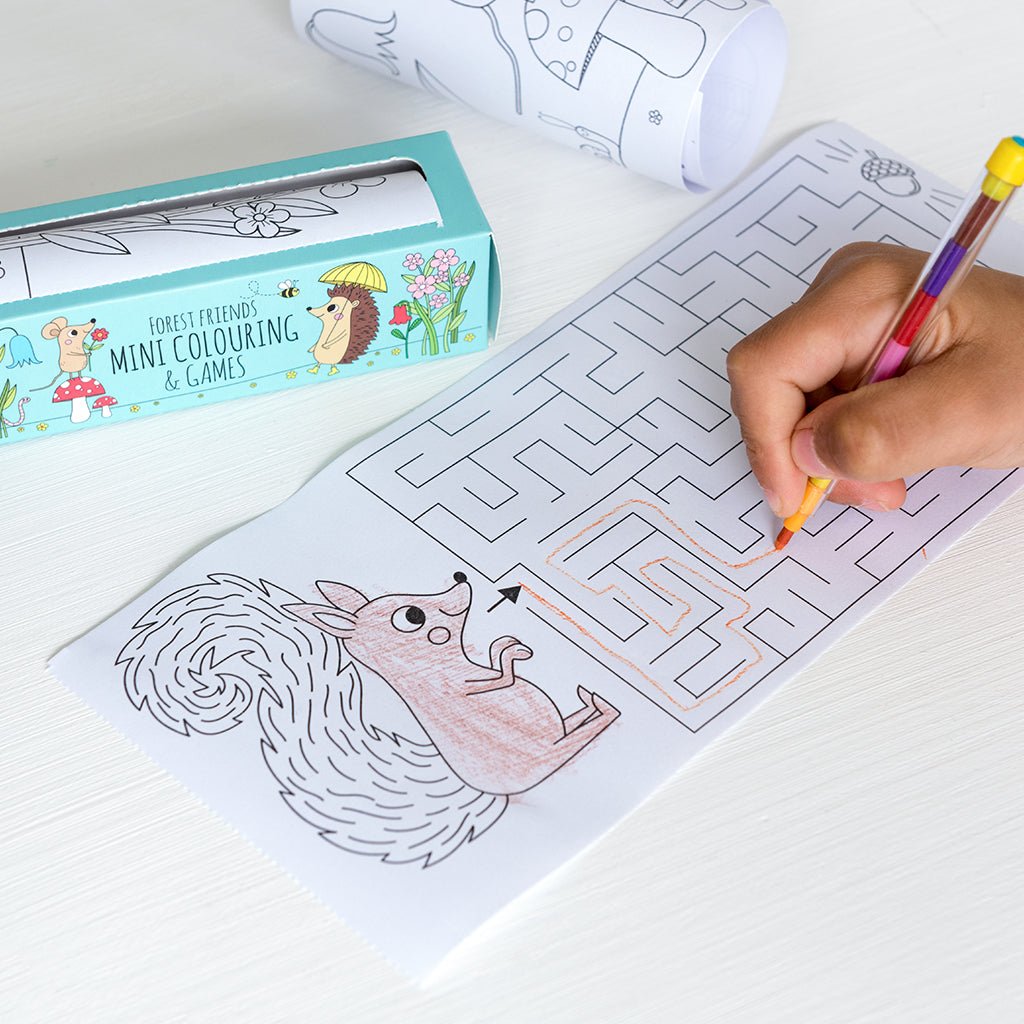 Rex London Mini Colouring & Puzzle Book with 7-Colour Pencil (3 Choices) by Rex London - Learning Bugs UK