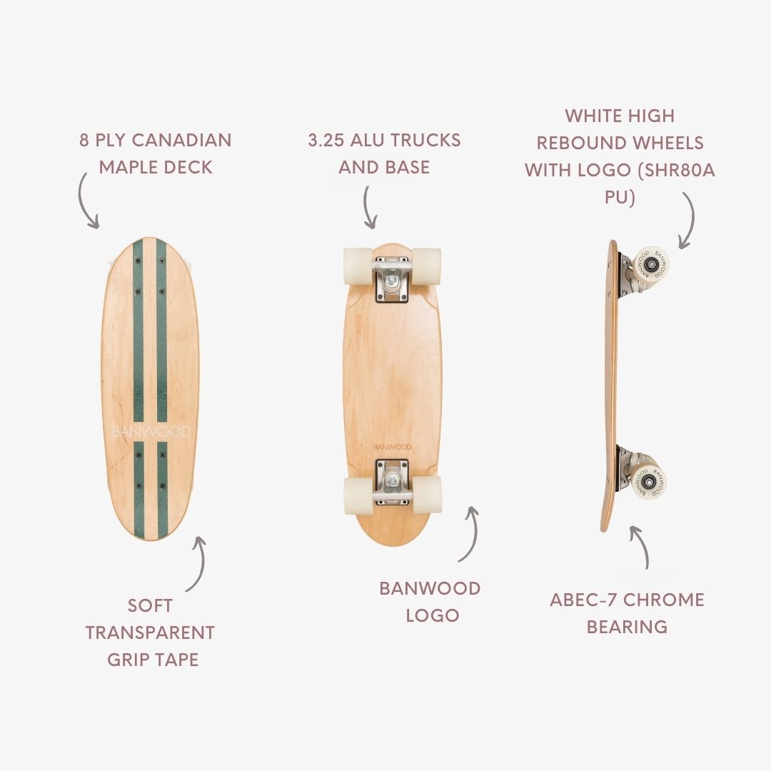 Banwood Skateboard – Kids Maple Deck Skateboard (Green)
